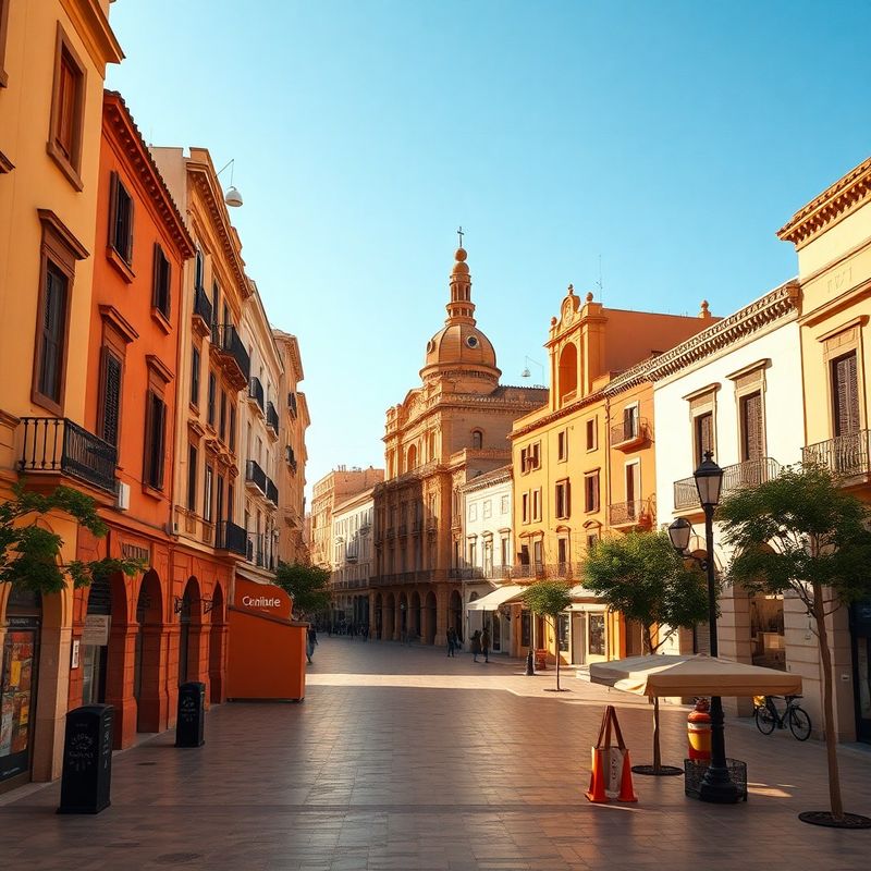Vista panorámica del centro de Murcia con arquitectura ocre y tejados de terracota bajo la luz dorada mediterránea